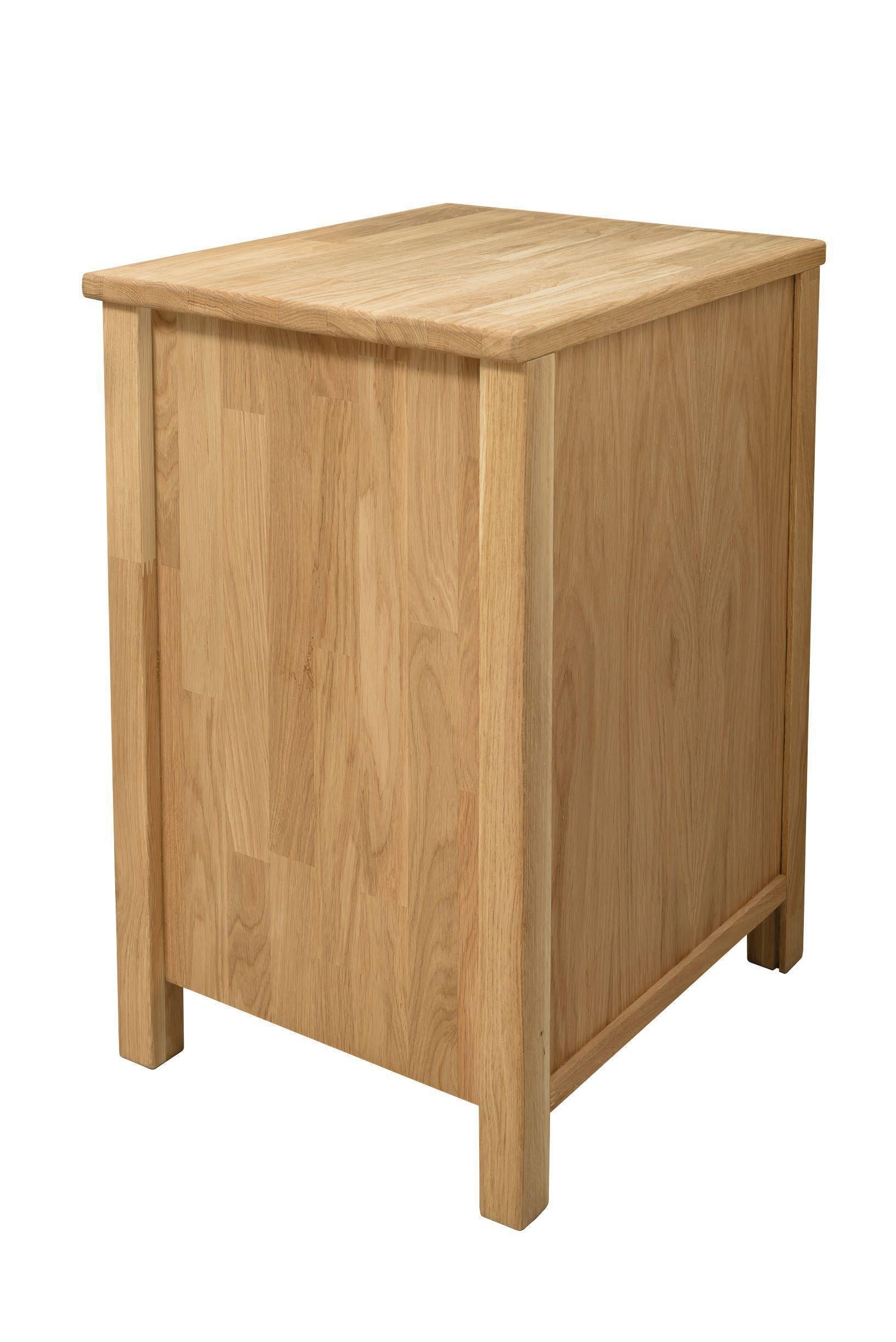 NordicStory Mesa auxiliar de madera maciza roble mesita de noche natural